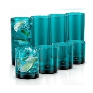 Set of Turquoise Acrylic And Plastic Water Tumblers NWT